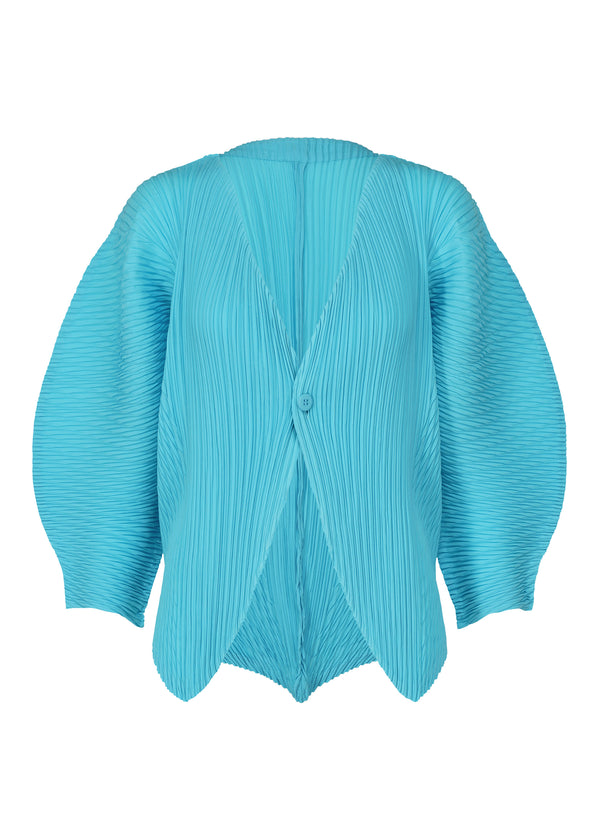 LEAF PLEATS Cardigan Sky Blue