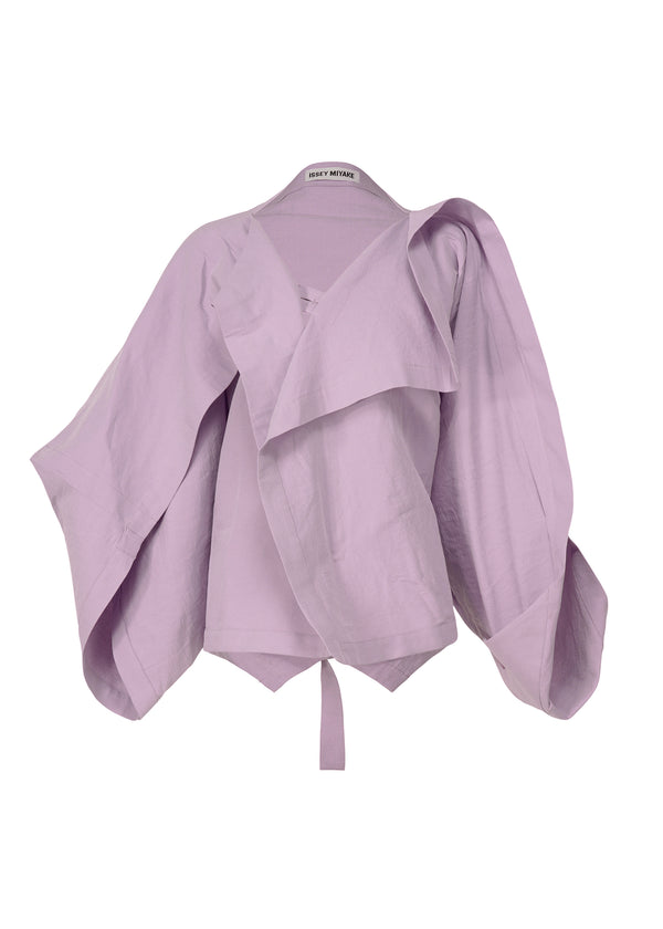 A product shot of the ISSEY MIYAKE  ENCLOTHE cardigan in bellflower purple (83)