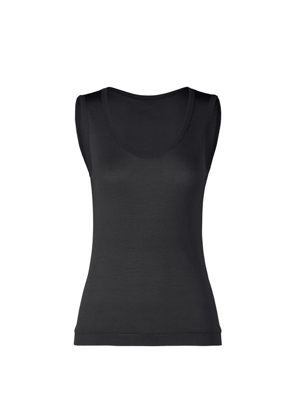 A product shot of the ISSEY MIYAKE  SILK JERSEY top in black (15)