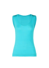 A product shot of the ISSEY MIYAKE  SILK JERSEY top in sky blue (70)