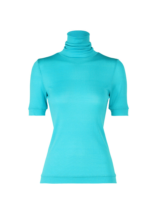 A product shot of the ISSEY MIYAKE  SILK JERSEY top in sky blue (70)