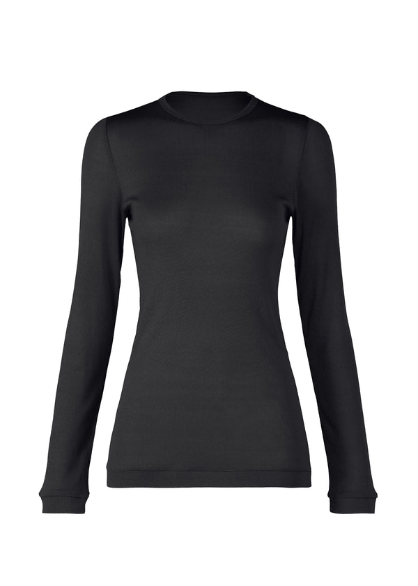 A product shot of the ISSEY MIYAKE  SILK JERSEY top in black (15)