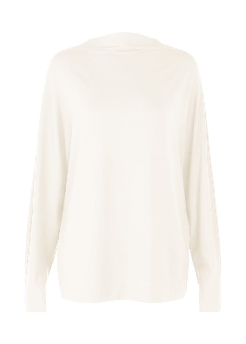 A product shot of the ISSEY MIYAKE  WIND SMOOTH JERSEY top in frost white (05)