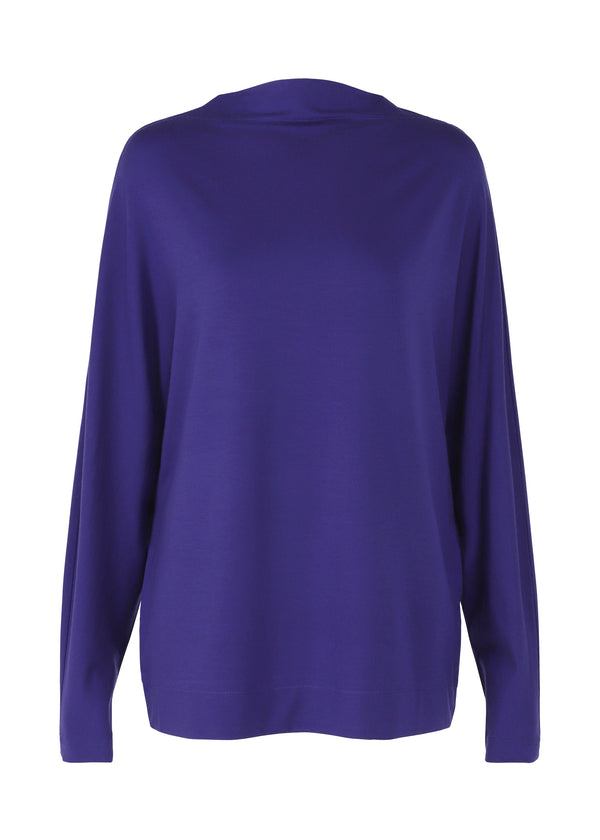 A product shot of the ISSEY MIYAKE  WIND SMOOTH JERSEY top in dawn blue (78)