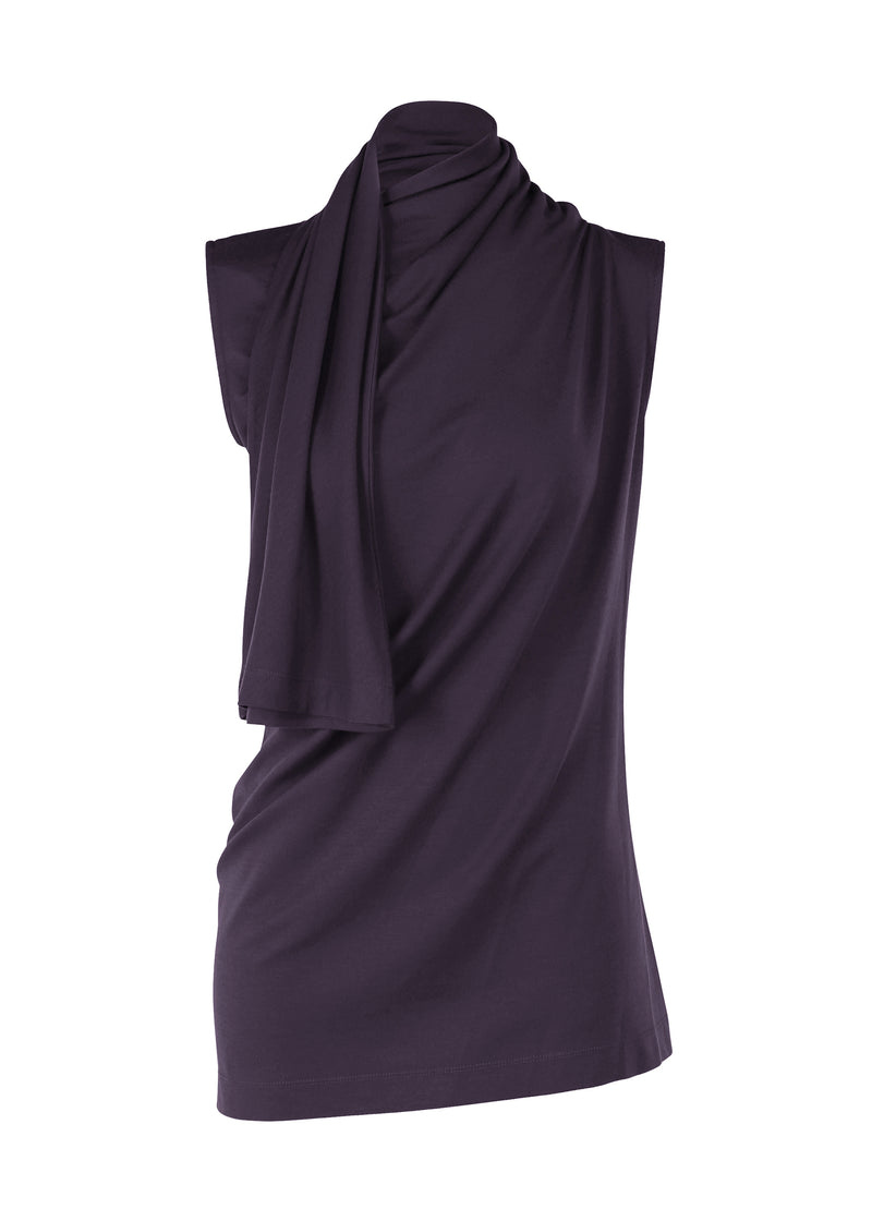 A product shot of the ISSEY MIYAKE  WIND SMOOTH JERSEY top in midnight navy (79)