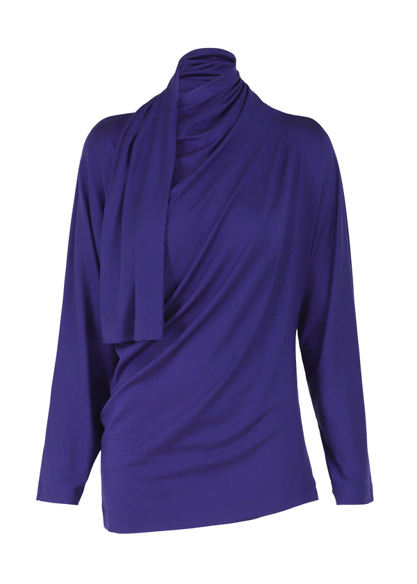 A product shot of the ISSEY MIYAKE  WIND SMOOTH JERSEY top in dawn blue (78)