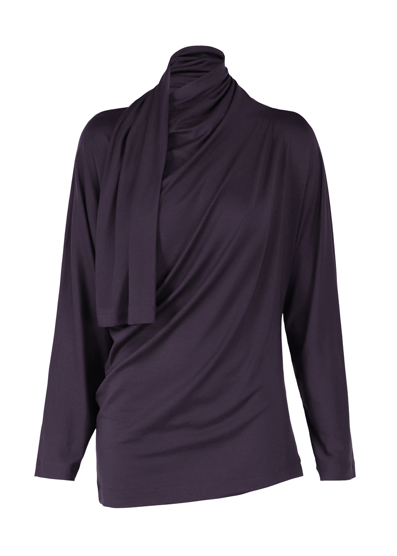 A product shot of the ISSEY MIYAKE  WIND SMOOTH JERSEY top in midnight navy (79)