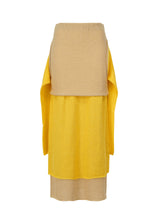 A product shot of the ISSEY MIYAKE INTERPLAY skirt in yellow-hued (57).