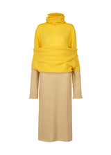 A product shot of the ISSEY MIYAKE INTERPLAY dress in yellow-hued (57).