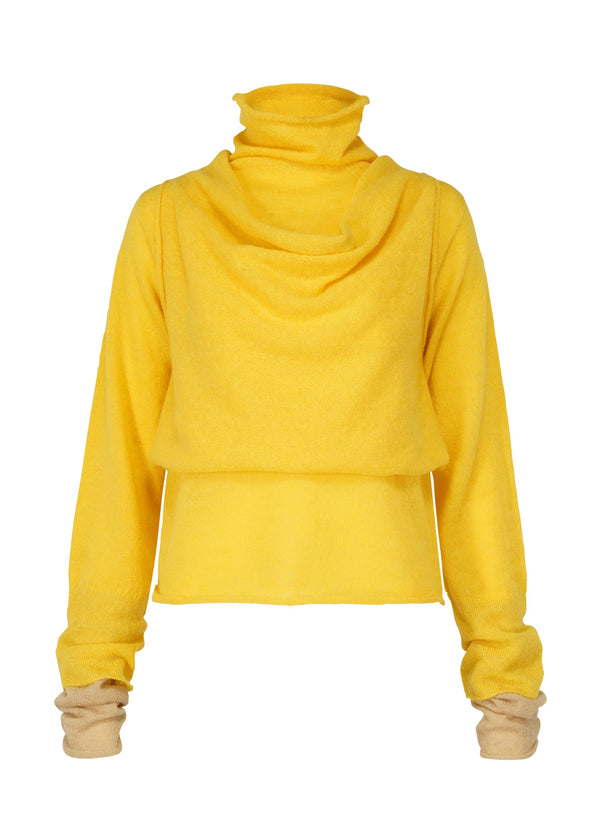 A product shot of the ISSEY MIYAKE INTERPLAY top in yellow-hued (57).