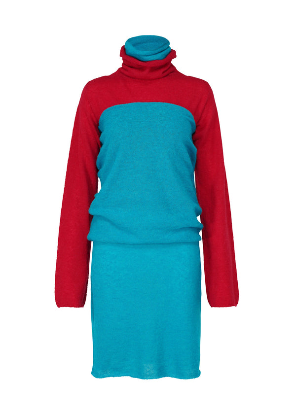 A product shot of the ISSEY MIYAKE INTERPLAY tunic in red-hued (27).