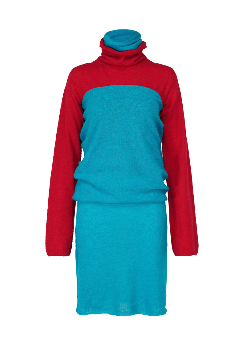 A product shot of the ISSEY MIYAKE INTERPLAY tunic in red-hued (27).