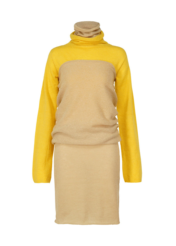 A product shot of the ISSEY MIYAKE INTERPLAY tunic in yellow-hued (57).