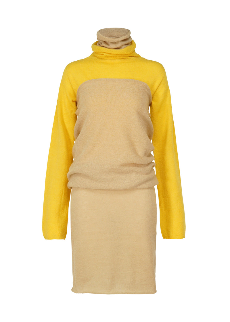 A product shot of the ISSEY MIYAKE INTERPLAY tunic in yellow-hued (57).