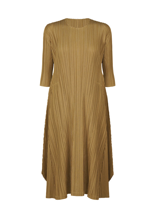 MELLOW PLEATS Dress Light Brown