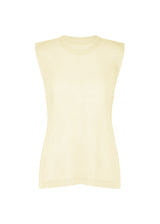 A product shot of the PLEATS PLEASE ISSEY MIYAKE  TATAMI JULY top in off white (02)