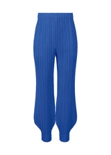 A product shot of the PLEATS PLEASE ISSEY MIYAKE MONTHLY COLORS OCTOBER trousers in blue (72).