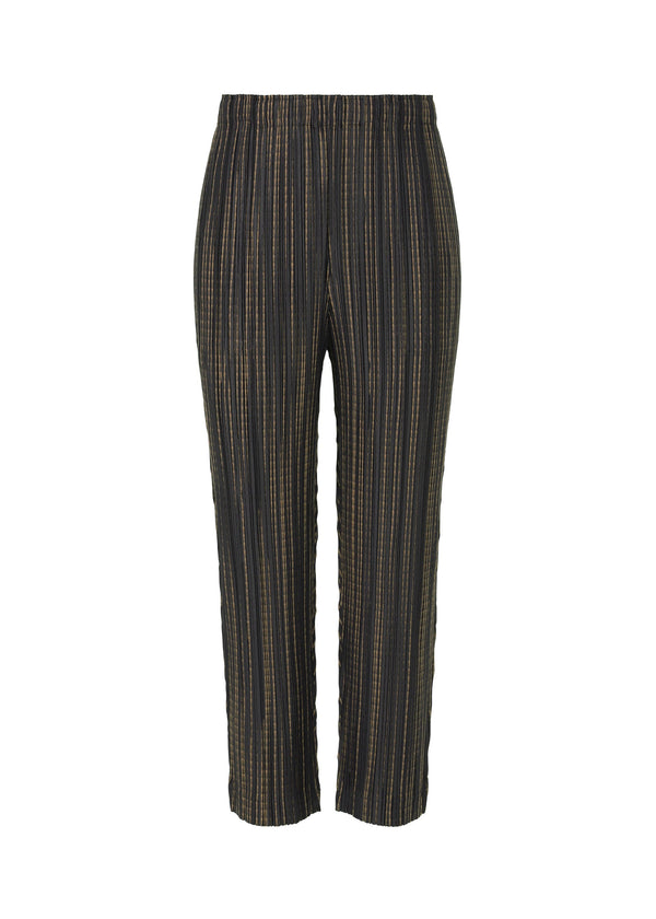 A product shot of the PLEATS PLEASE ISSEY MIYAKE METEOR SHOWER trousers in yellow (52).