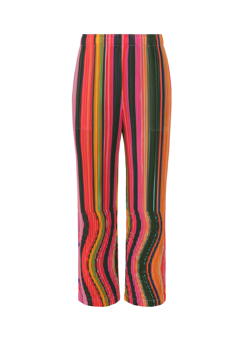 A product shot of the PLEATS PLEASE ISSEY MIYAKE WARP trousers in pink (22).