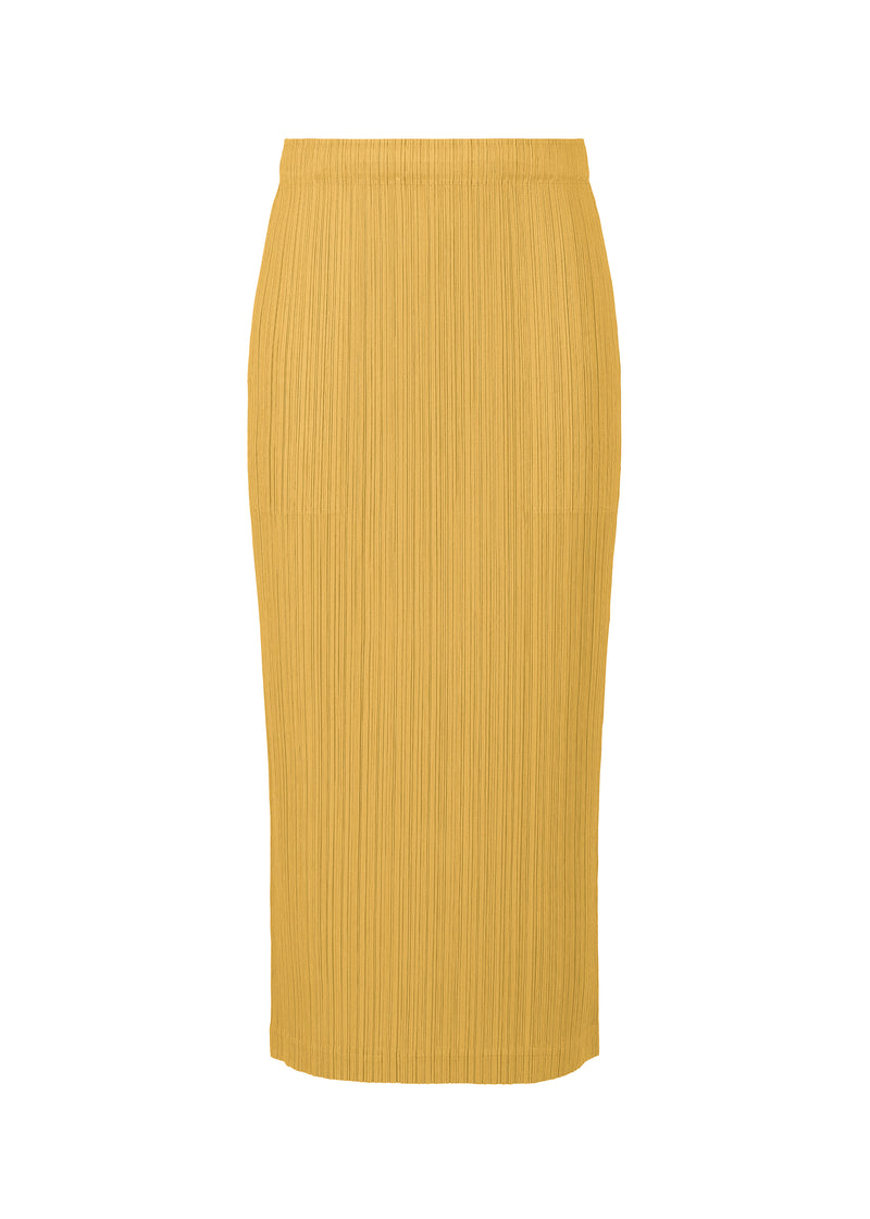 A product shot of the PLEATS PLEASE ISSEY MIYAKE  THICKER BOTTOMS 1 skirt in ochre (56)