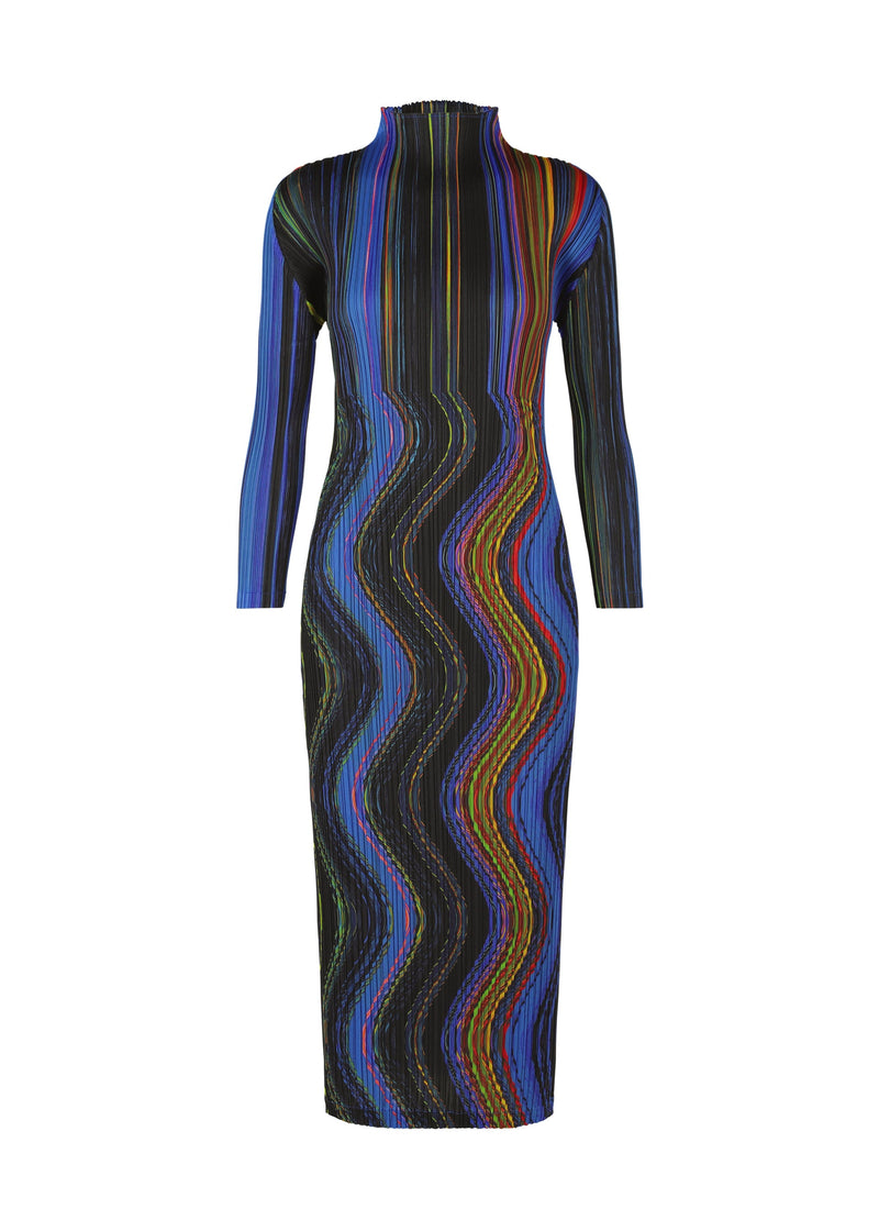 A product shot of the PLEATS PLEASE ISSEY MIYAKE WARP dress in black (15).