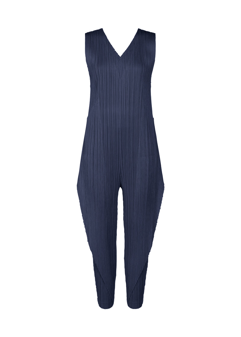 A product shot of the PLEATS PLEASE ISSEY MIYAKE  THICKER BOTTOMS 1 jumpsuit in navy (75)