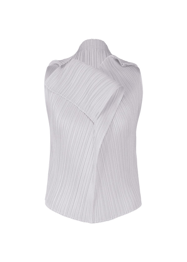 A product shot of the PLEATS PLEASE ISSEY MIYAKE  MONTHLY COLORS JULY top in light grey (10)