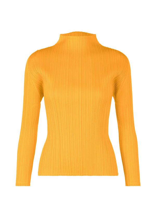 A product shot of the PLEATS PLEASE ISSEY MIYAKE MONTHLY COLORS OCTOBER top in yellow (52).