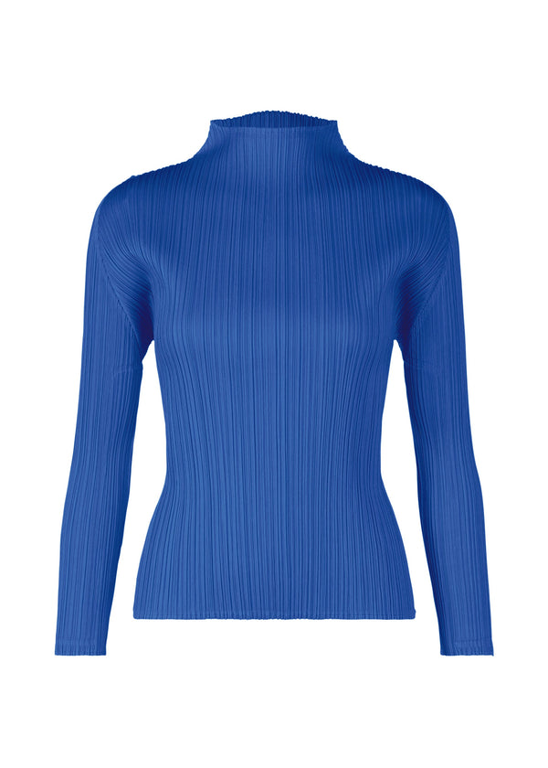 A product shot of the PLEATS PLEASE ISSEY MIYAKE MONTHLY COLORS OCTOBER top in blue (72).