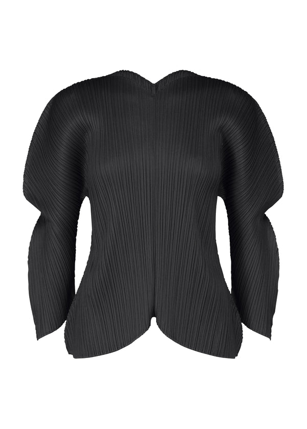 A product shot of the PLEATS PLEASE ISSEY MIYAKE WORMHOLE top in black (15).