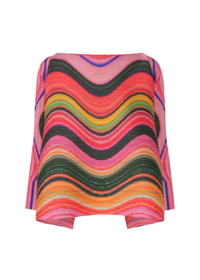 A product shot of the PLEATS PLEASE ISSEY MIYAKE WARP top in pink (22).