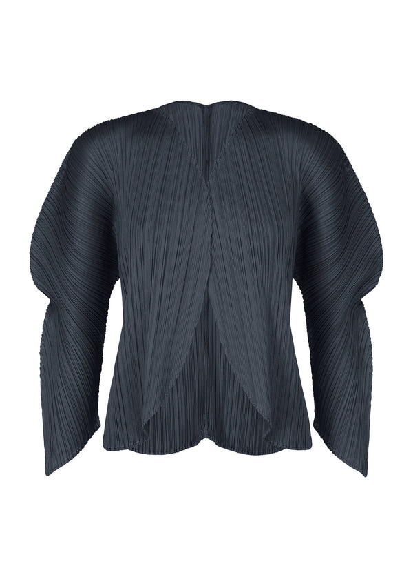 A product shot of the PLEATS PLEASE ISSEY MIYAKE WORMHOLE cardigan in navy (75).