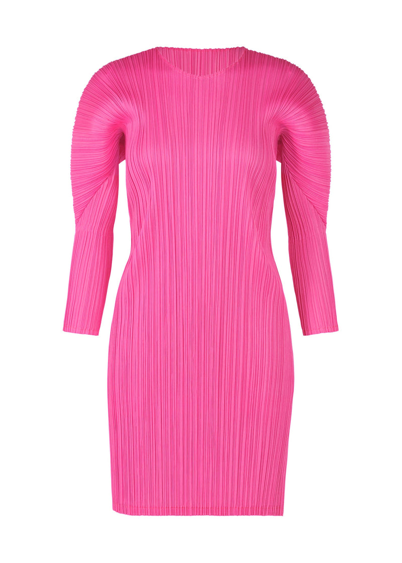 A product shot of the PLEATS PLEASE ISSEY MIYAKE MONTHLY COLORS OCTOBER tunic in pink (22).