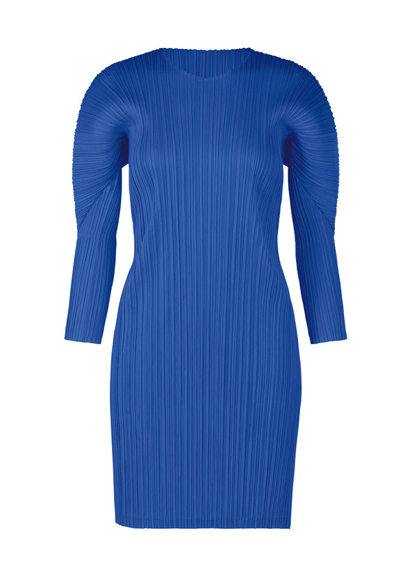 A product shot of the PLEATS PLEASE ISSEY MIYAKE MONTHLY COLORS OCTOBER tunic in blue (72).