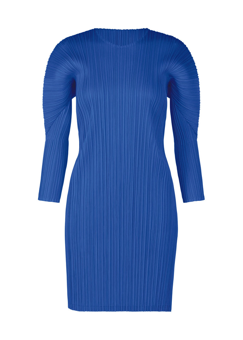 A product shot of the PLEATS PLEASE ISSEY MIYAKE MONTHLY COLORS OCTOBER tunic in blue (72).