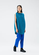 A model wears the PLEATS PLEASE ISSEY MIYAKE ORBIT tunic.