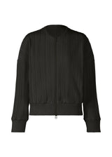 A product shot of the PLEATS PLEASE ISSEY MIYAKE CREPE KNIT jacket in black (15).