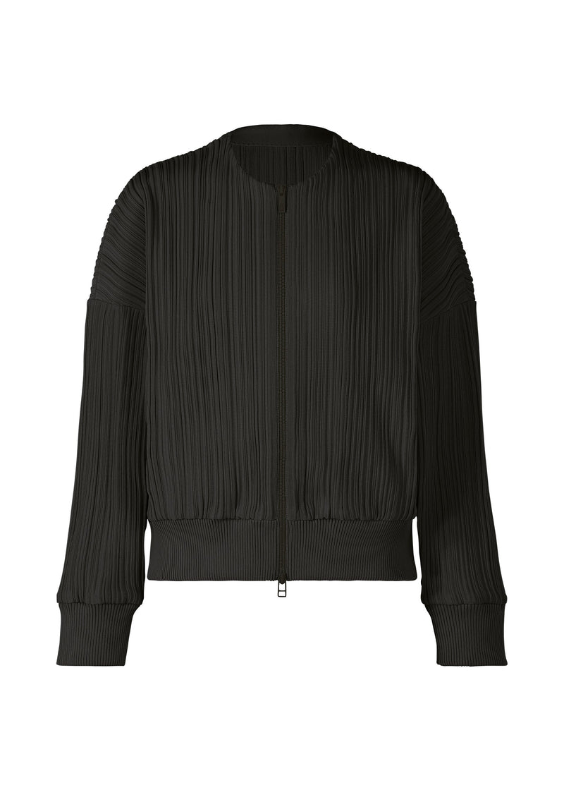 A product shot of the PLEATS PLEASE ISSEY MIYAKE CREPE KNIT jacket in black (15).