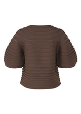 A detail shot of the PLEATS PLEASE ISSEY MIYAKE  MUSHROOM KNIT top