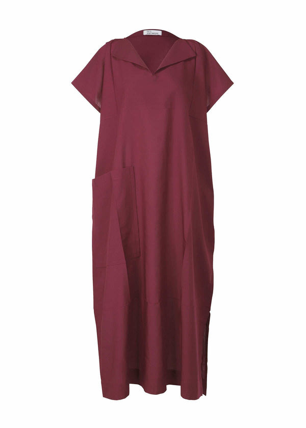 FOLD SQUARE SHIRT Dress Dark Red