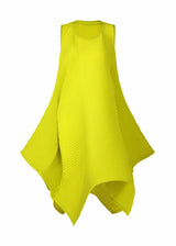 LEAF PLEATS Dress Yellow