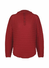 ROUND PLEATS Shirt Red