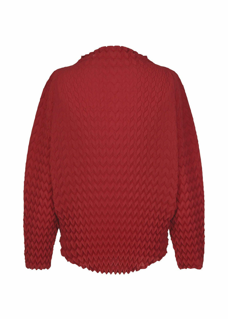 ROUND PLEATS Shirt Red