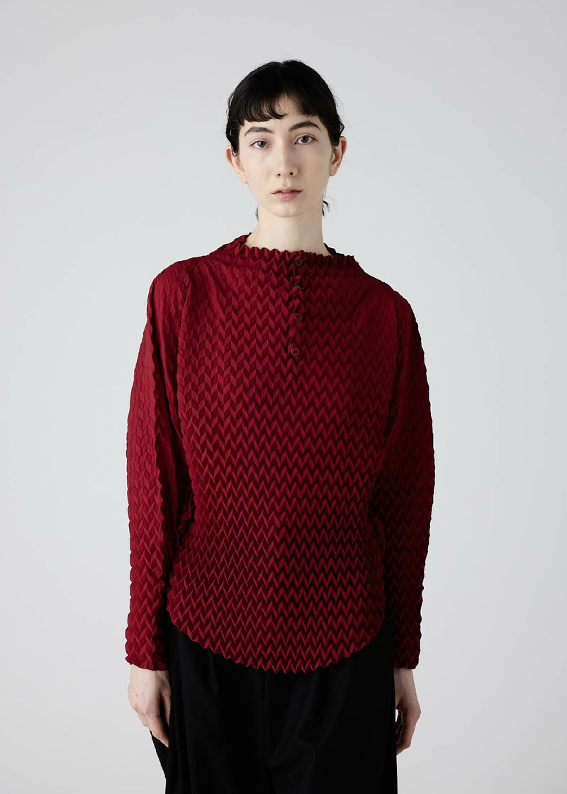ROUND PLEATS Shirt Black