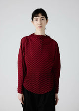 ROUND PLEATS Shirt Red
