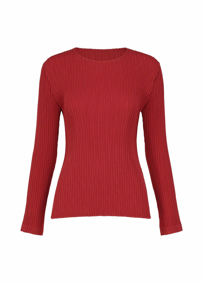 HATCHING PLEATS Top Red