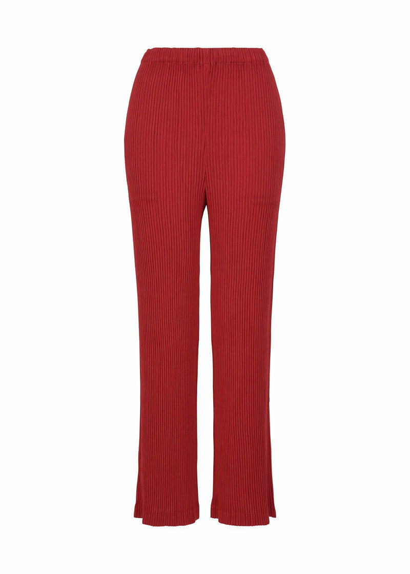 HATCHING PLEATS Trousers Red