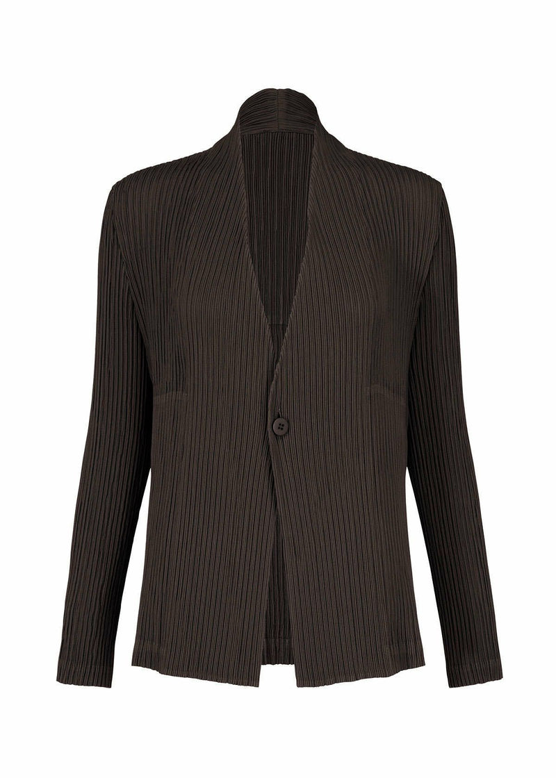HATCHING PLEATS Jacket Dark Brown