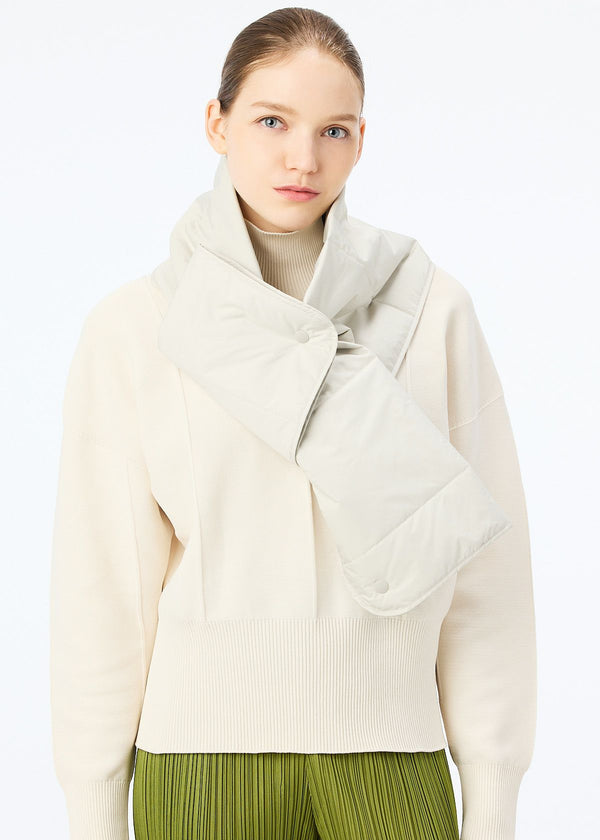 PADDED SCARF Stole White Beige