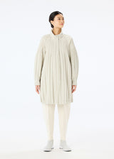 PADDED PLEATS COAT Coat White Beige